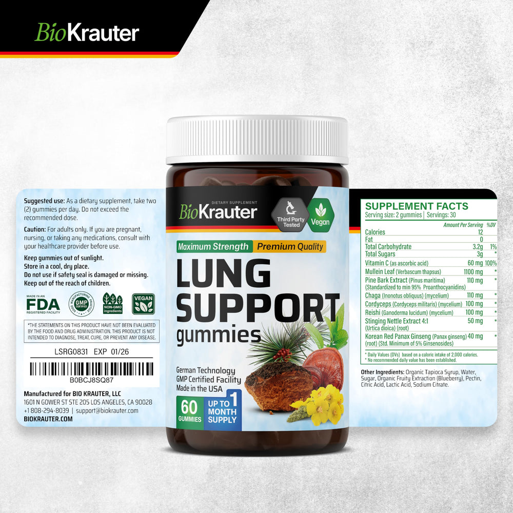 Eco-conscious packaging photo for Bio Krauter Lung Detox Gummies