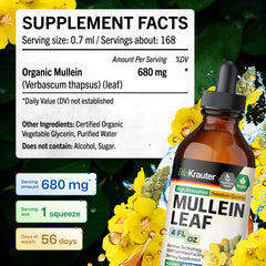 BIO KRAUTER Mullein Drops being poured into juice for convenient daily use