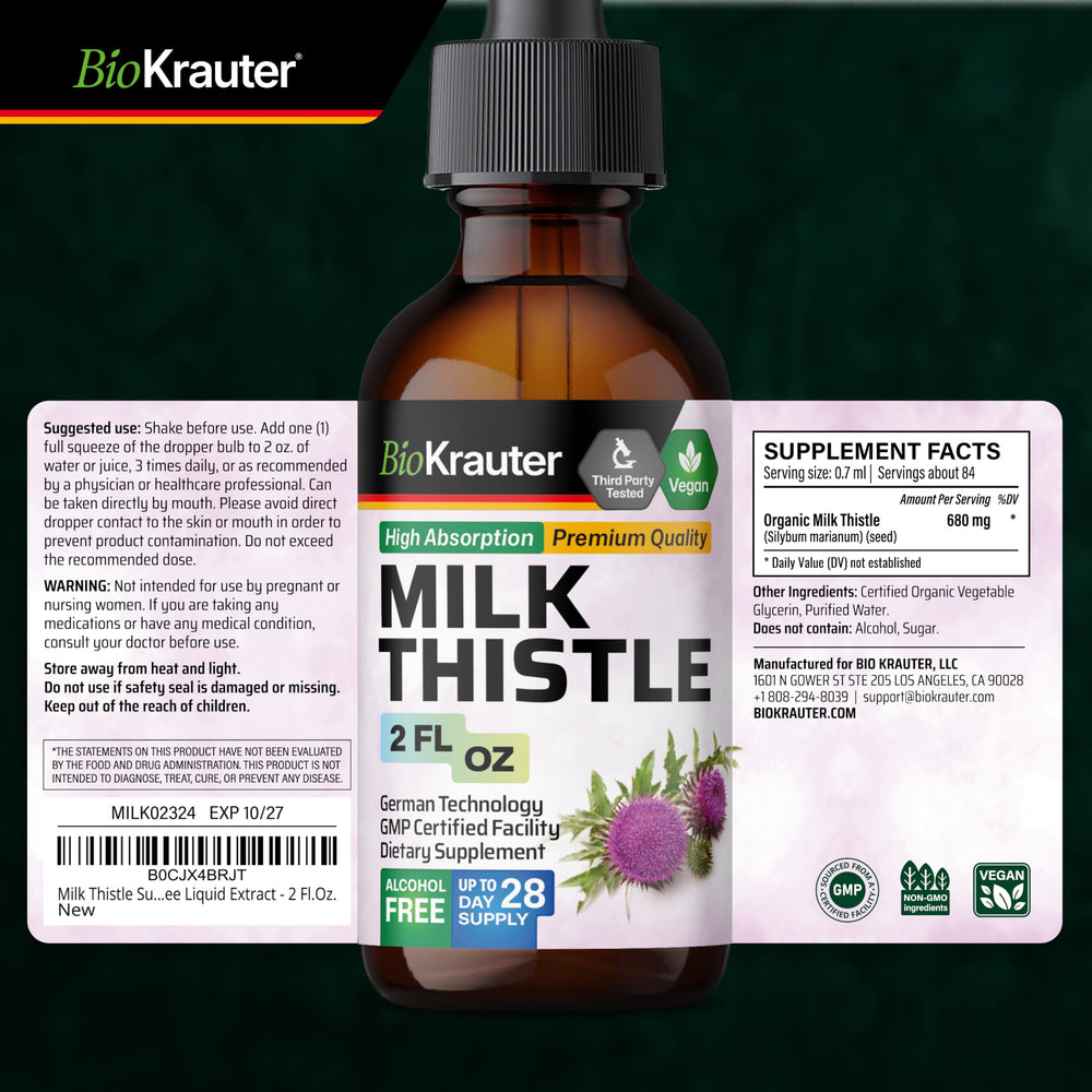 BIO KRAUTER Rutina Diaria Cardo Mariano: botella compacta para uso diario.