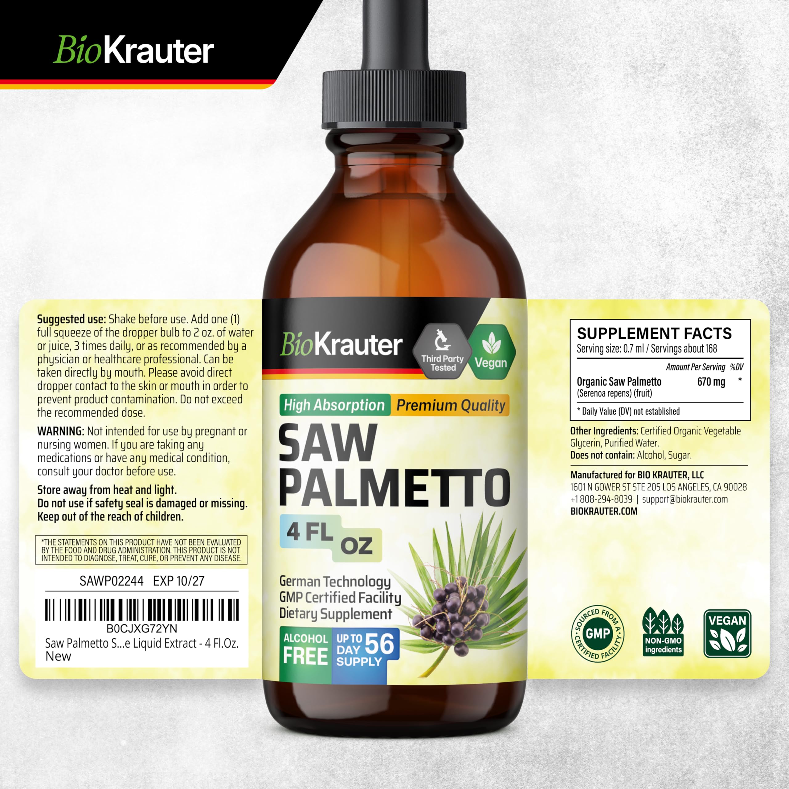BIO KRAUTER 56-day supply emphasizes long-term daily use