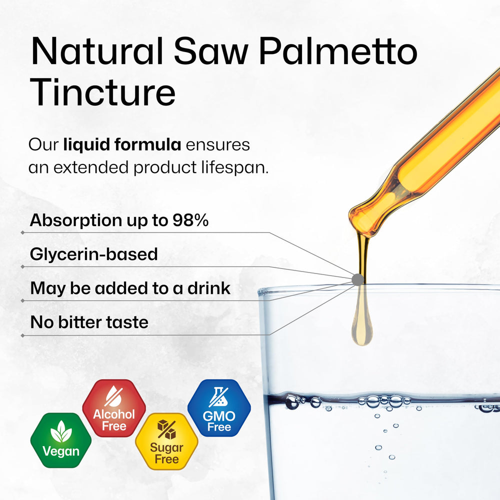 BIO KRAUTER Saw Palmetto bottle being poured into water for easy consumption