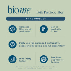 Bio.me fiber powder blended into smoothie for convenient daily fiber.