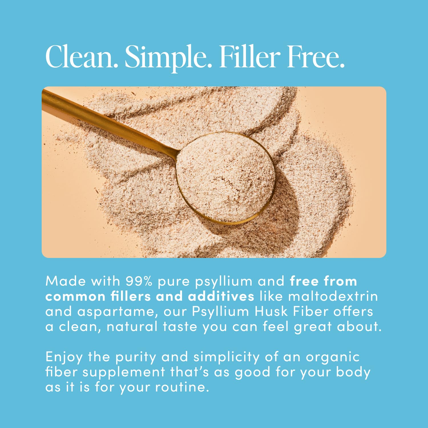 Bio.me psyllium powder suggesting gentle bloating relief in everyday beverages