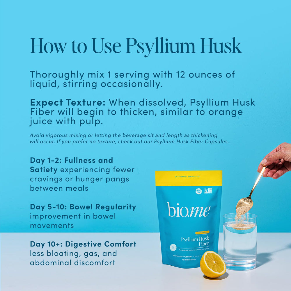 Bio.me gel-thickening effect of psyllium powder when stirred with liquid