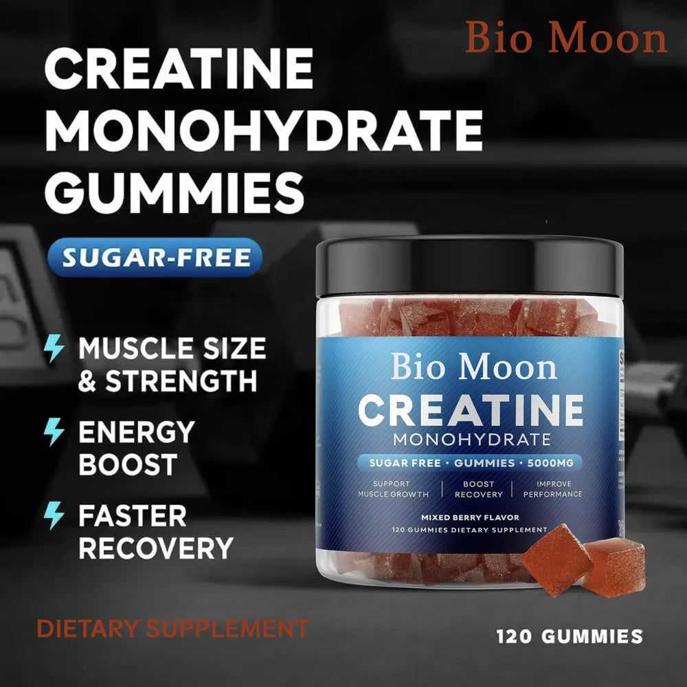 Closeup of Bio Moon Creatine Monohydrate Gummies texture and color