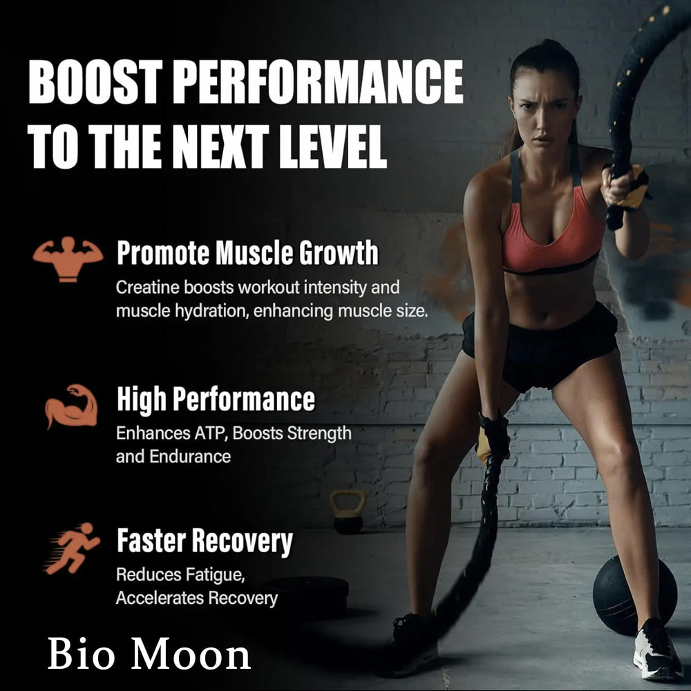Front label of Bio Moon Creatine Monohydrate Gummies emphasizing quality