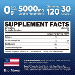 Bio Moon Creatine Monohydrate Gummies being poured for easy intake