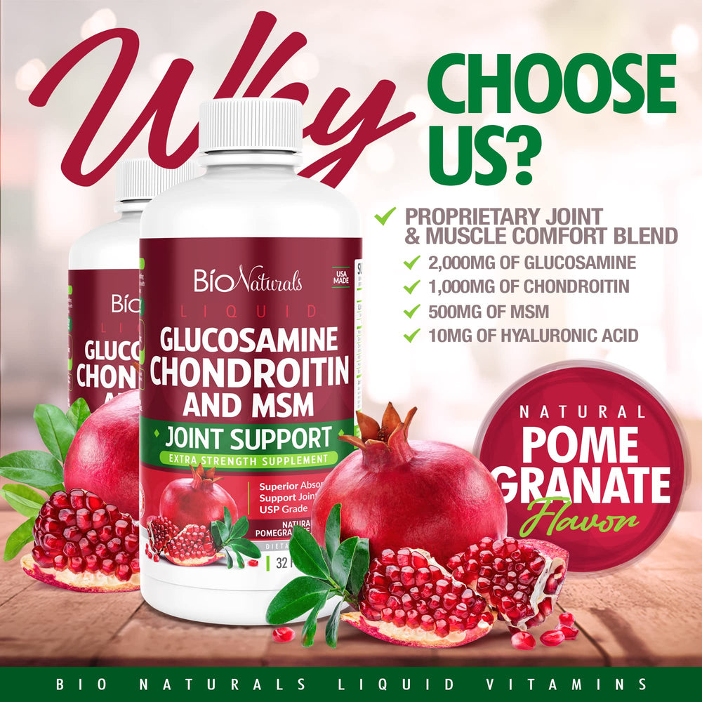 Bio Naturals glucosamine label closeup reveals per-serving ingredients