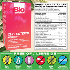 Bio Nutrition Cholesterol Wellness capsules highlight a vegetarian formula for everyday balance.