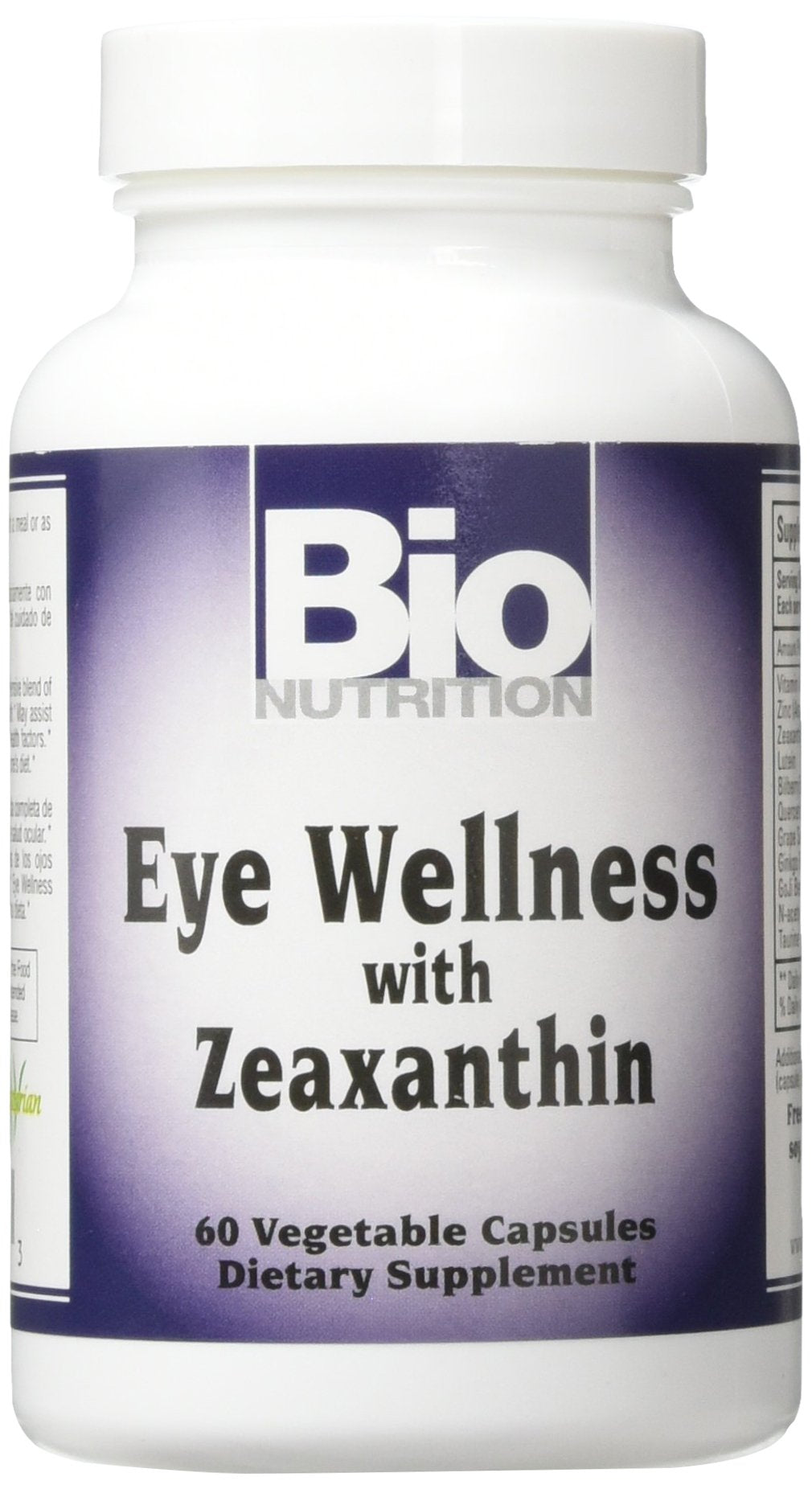 Bio Nutrition Eye Wellness Zeaxanthin cap — plant-based capsule for daily eye support.