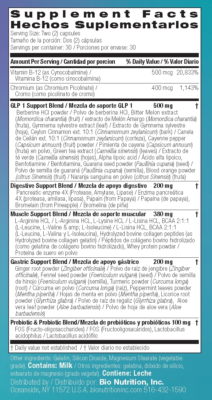 Bio Nutrition GLP-1 Wellness Support packaging conveying consistency and trust.