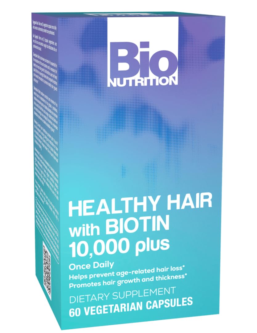 Bio Nutrition Healthy Hair Biotin Vegi-Caps bottle for daily hair wellness