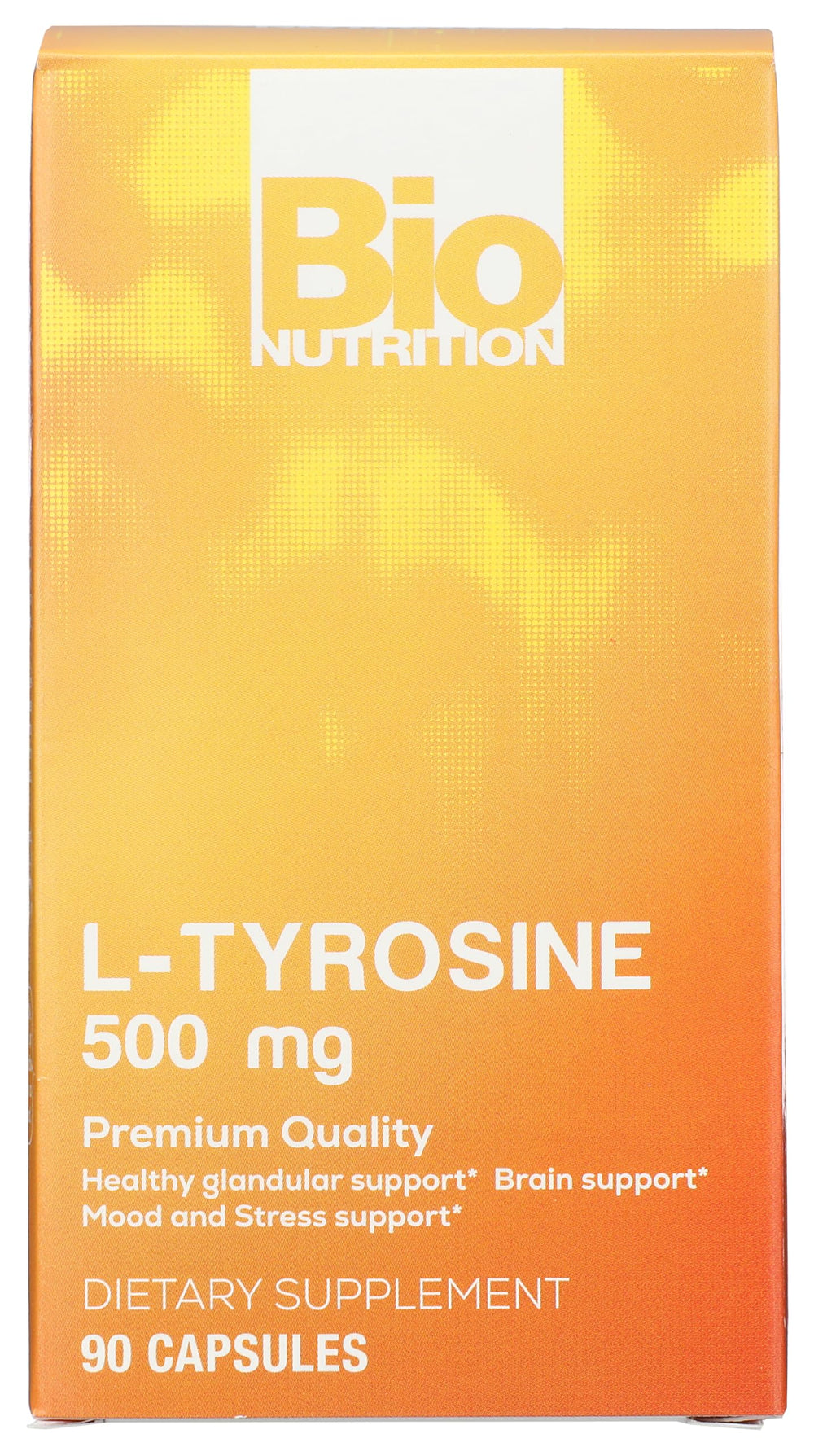 Bio Nutrition L-Tyrosine 500 mg capsules for mood support.