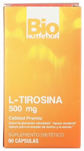 Bio Nutrition L-Tyrosine bottle front label showing dosage.