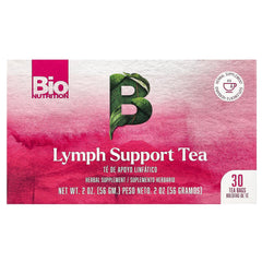 Bio Nutrition Lymph Support Tea tea bags in box, caffeine-free herbal blend for daily wellness.