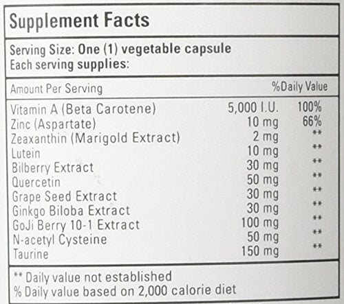 Bio Nutrition Plant-based eye capsules — vegetarian Zeaxanthin capsules for everyday eye care.