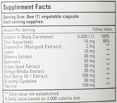 Bio Nutrition Plant-based eye capsules — vegetarian Zeaxanthin capsules for everyday eye care.