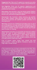 Bio Nutrition saffron extract capsule inner view highlights standardized content.