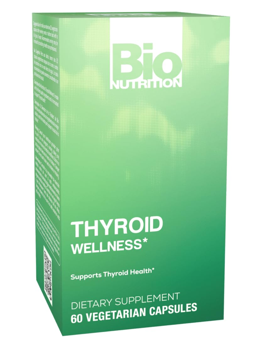 Bio Nutrition Thyroid Wellness bottle with veggie capsules for daily thyroid support.