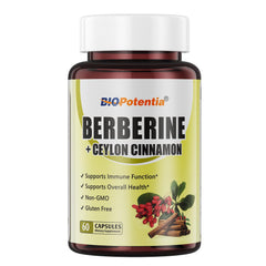 BIO POTENTIA Berberine 500mg capsules close-up, highlighting potency for daily balance.