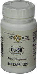 Bio-Tech Pharmacal D3-50 pack-front illustrating convenient weekly dosing