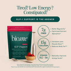 Bio.me GLP-1 Support powder being poured for quick mix