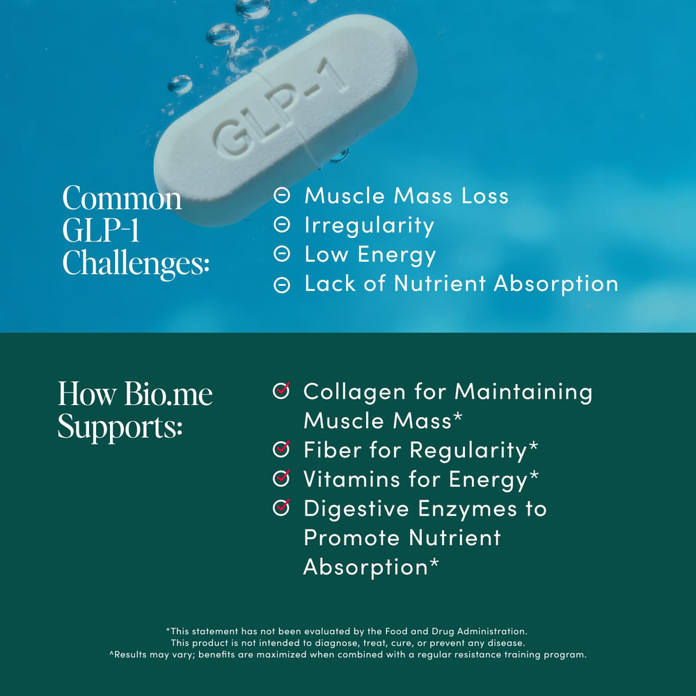 Bio.me GLP-1 Support raspberry flavor aroma in a prepared drink