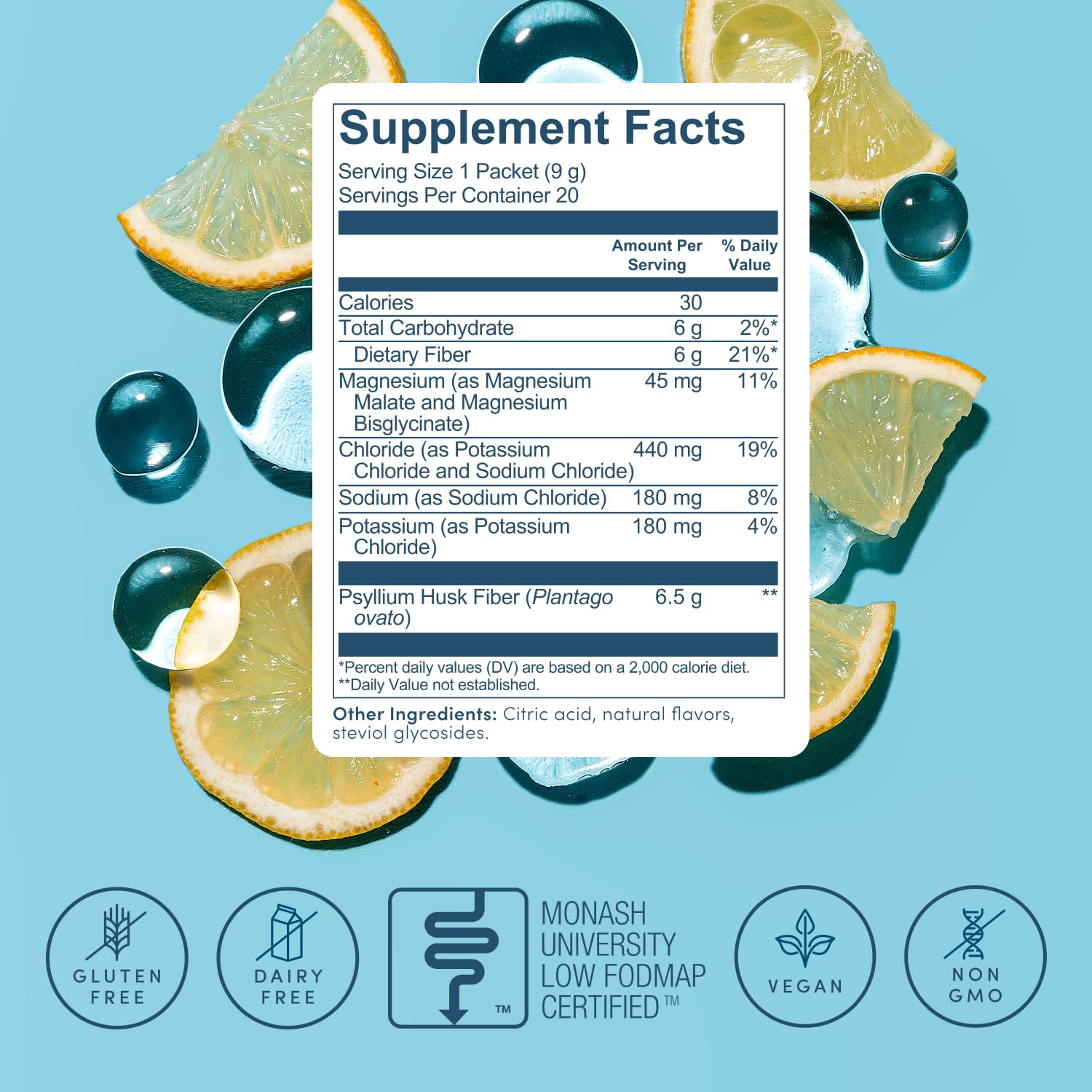Gluten-free and vegan label on Bio.me product emphasizing clean ingredients