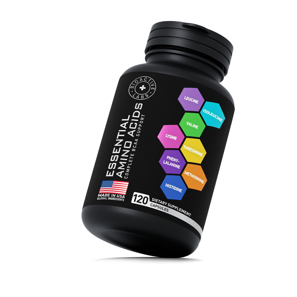 BIOACTIVE LABS Product on gym surface illustrating versatile, modern supplement use.