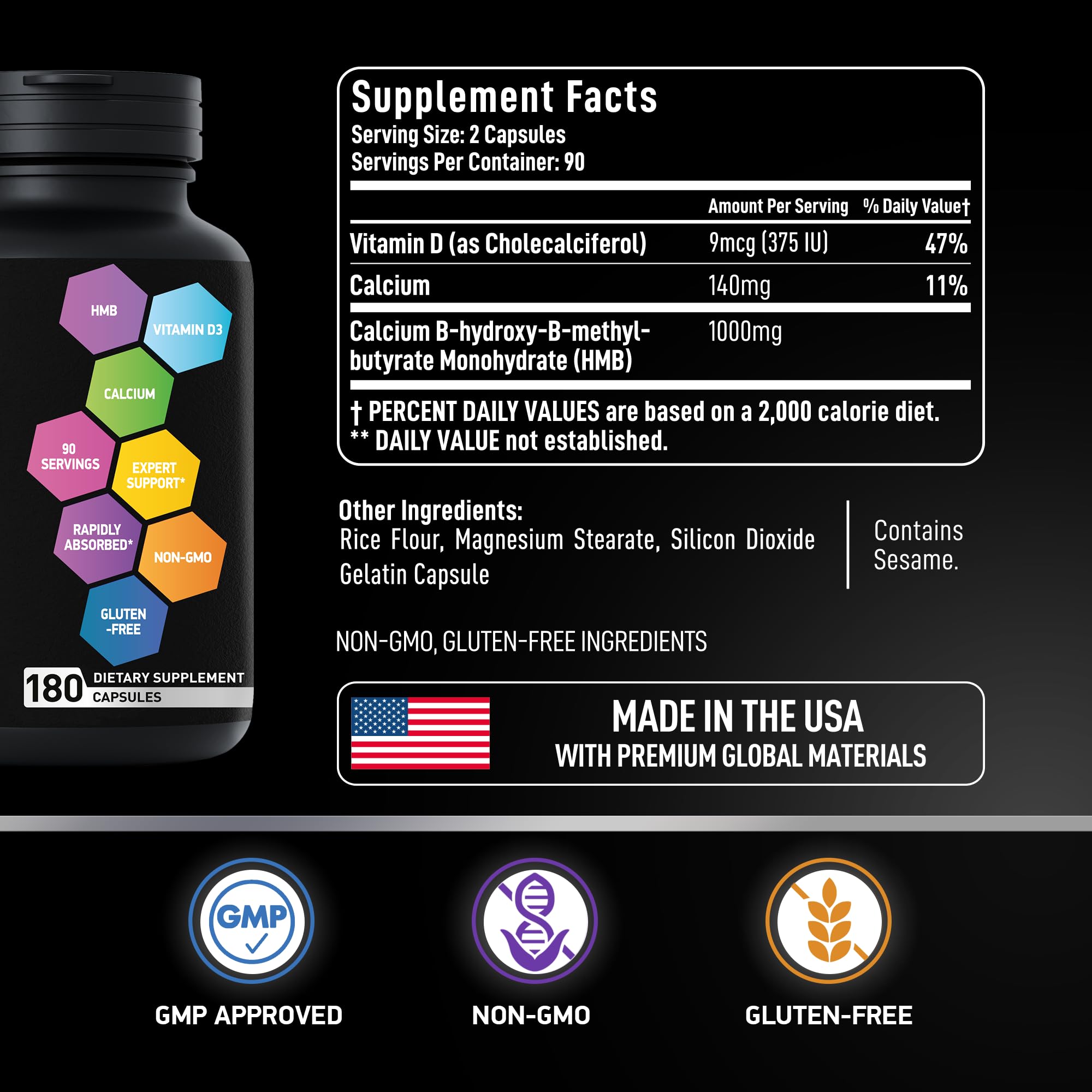 BIOACTIVE LABS HMB-D3 ingredients list helps informed supplement choices