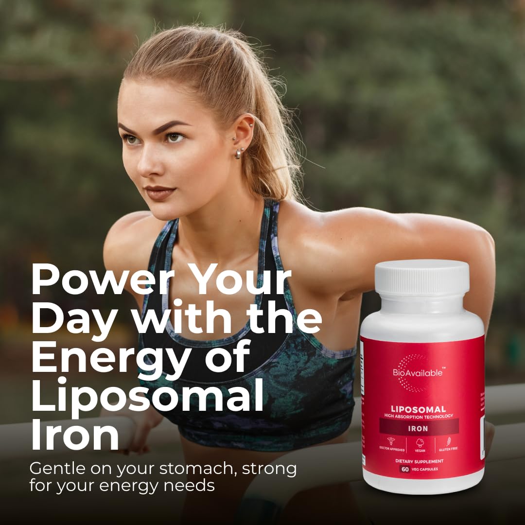 BioAvailable Liposomal Iron capsules visual, convenient daily iron support you can carry.