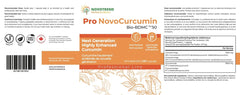 BIOBDMC Pro NovoCurcumin bottle back details daily intake and benefits