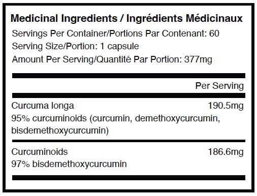 BIOBDMC Pro NovoCurcumin capsules closeup emphasizes BDMC potency