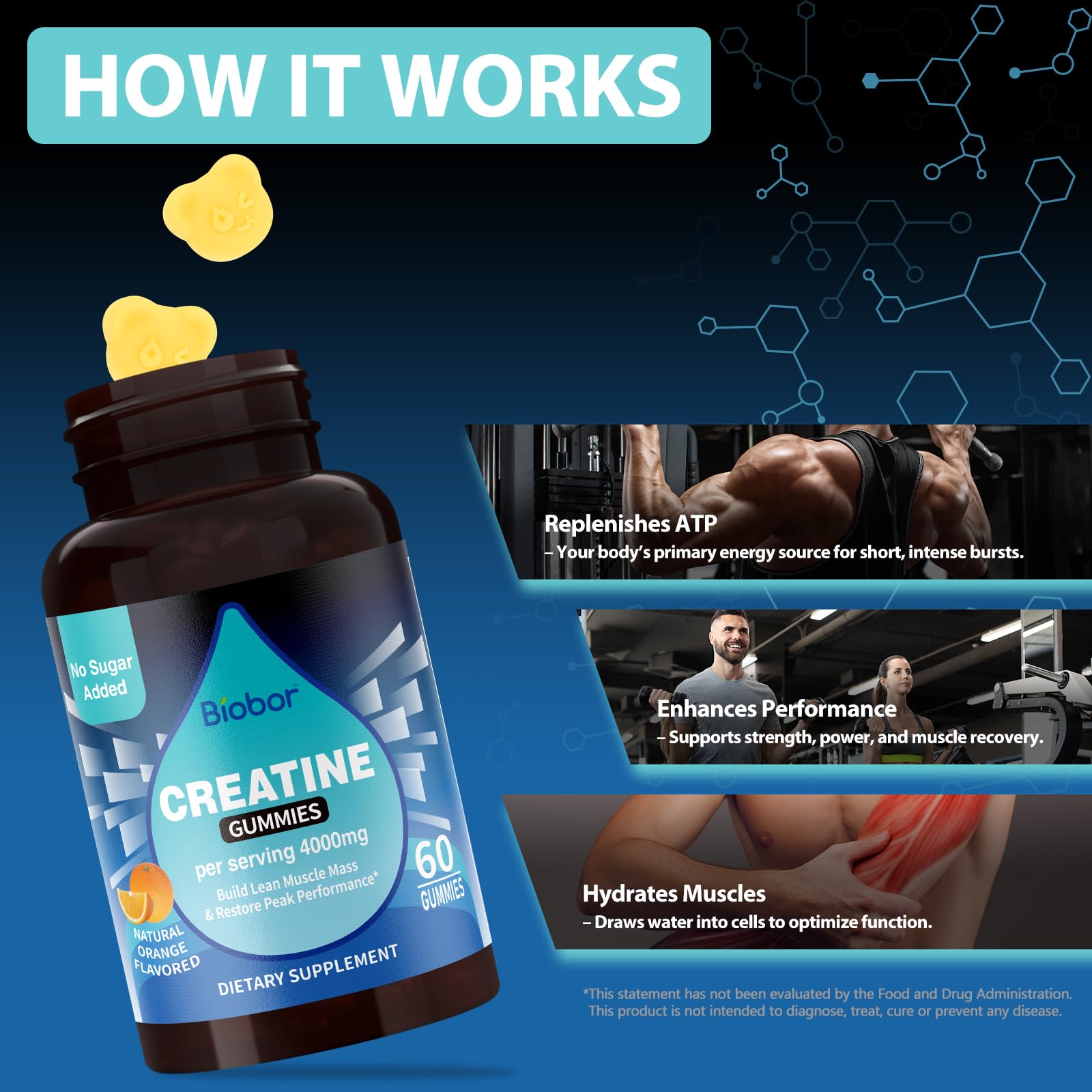 Biobor gummies in a morning routine setup, convenient for workouts.