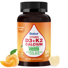 Biobor Vitamin D3 K2 Gummies bottle promoting bone support and immune health.