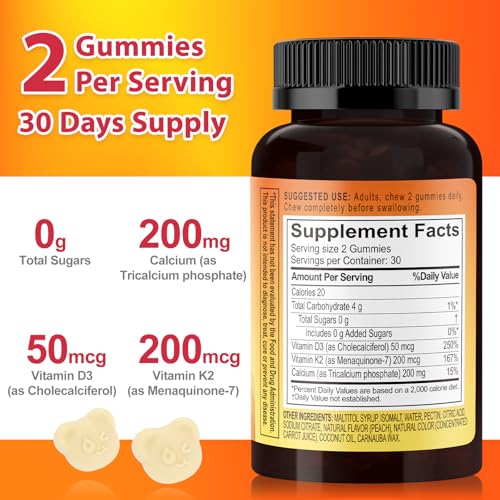 Biobor gummies bottle back label emphasizing sugar-free and gluten-free features.
