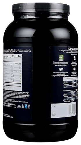 Biochem whey isolate scoop guides precise 20g servings after workouts.