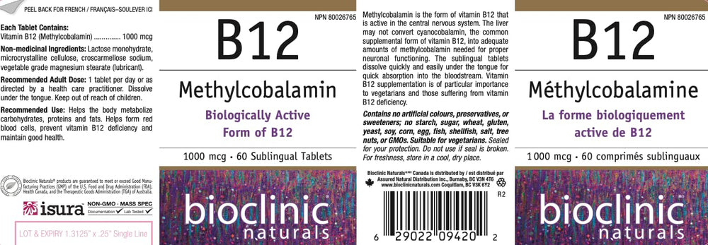 Bioclinic Naturals B12 lozenge in a daily-use scene at home