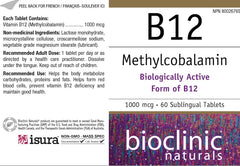Bioclinic Naturals B12 lozenge dissolving under tongue for quick absorption