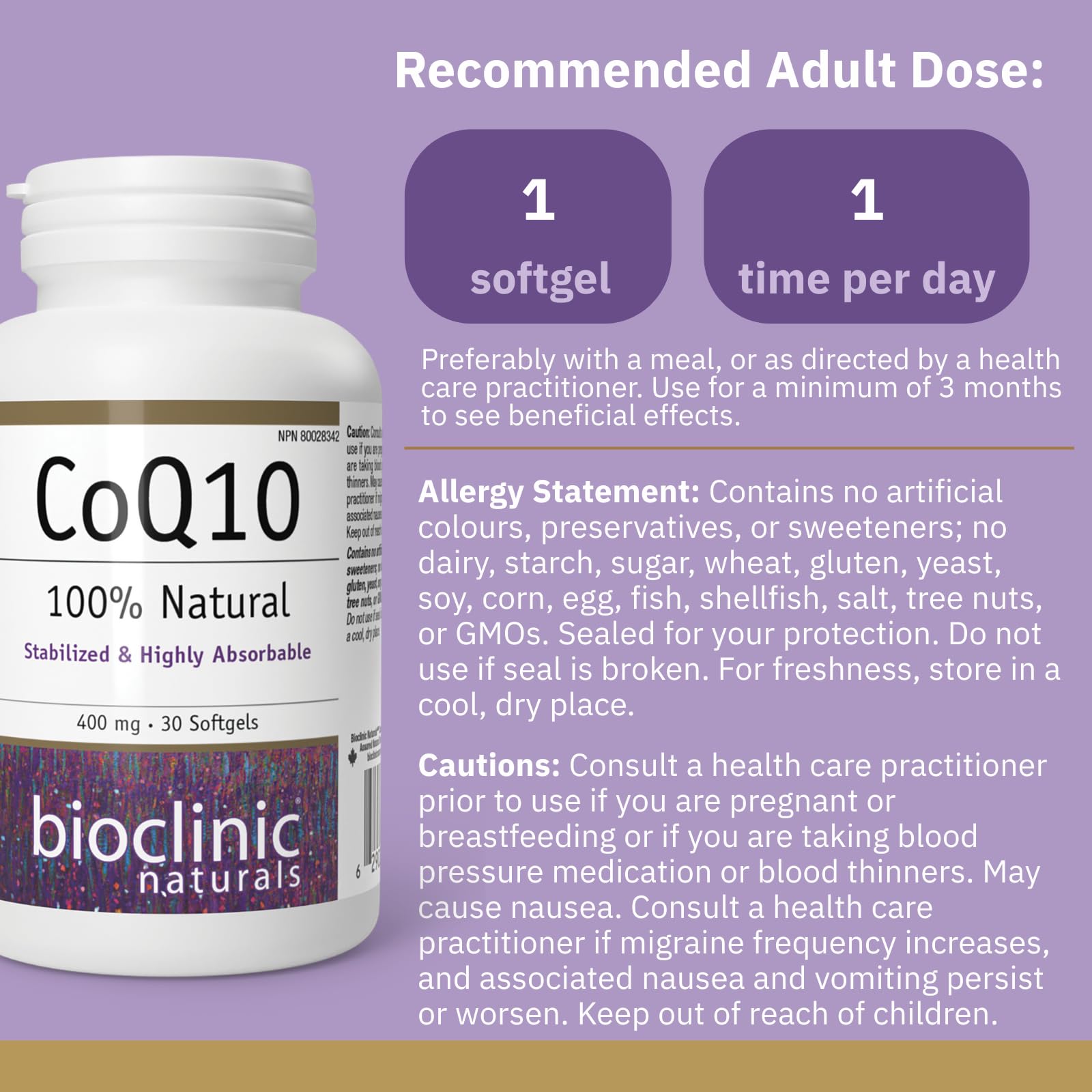 Close-up of CoQ10 softgels showing smooth, easy-to-swallow capsules.