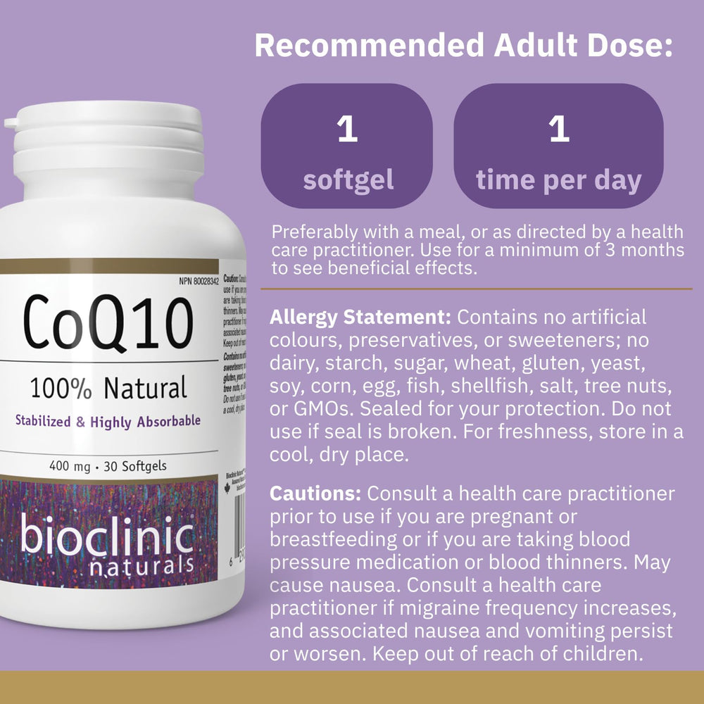 Close-up of CoQ10 softgels showing smooth, easy-to-swallow capsules.