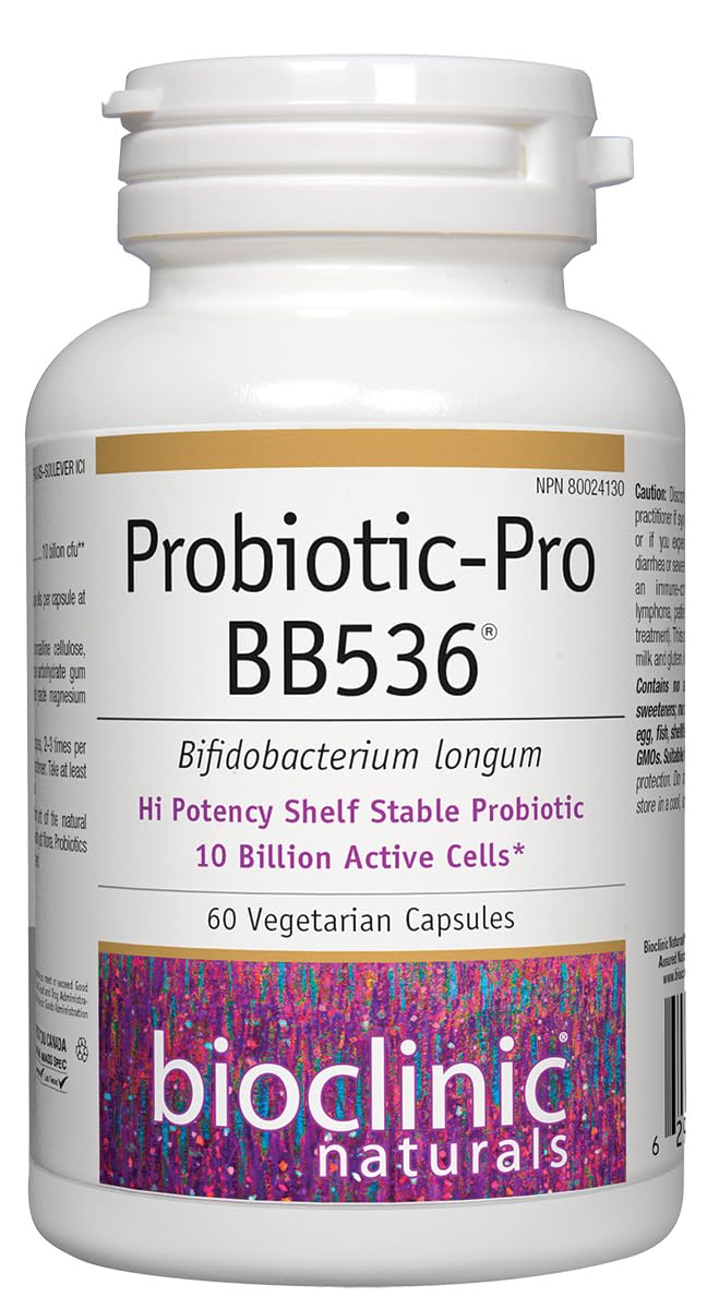 Bioclinic Naturals Probiotic Pro BB536 capsules support daily gut balance.