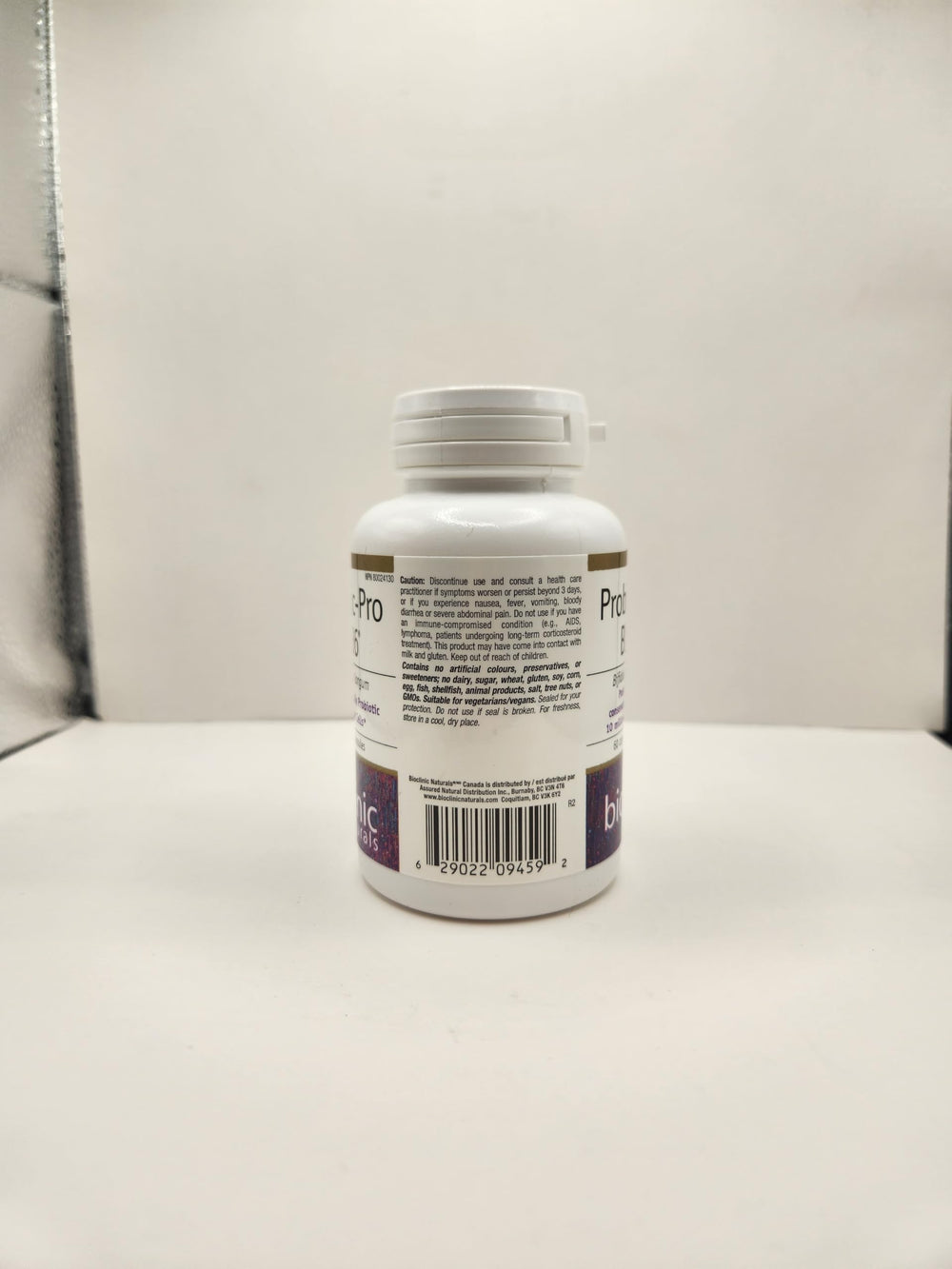 Close-up of BB536 bottle with visible 60 veggie caps label.
