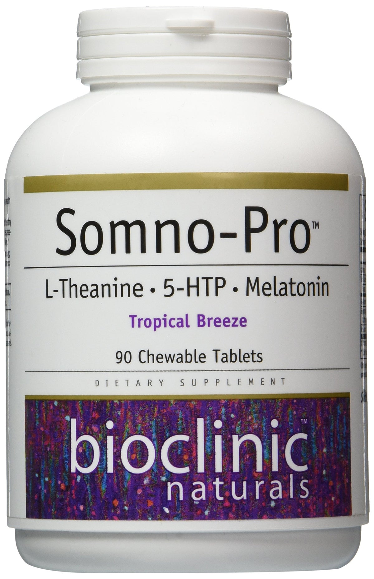 Bioclinic Naturals Somno Pro bottle front, tropical breeze formula for restful evenings.