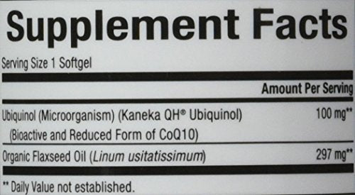 Bioclinic Naturals Ubiquinol Softgels label closeup highlights Kaneka QH ubiquinol quality