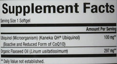 Bioclinic Naturals Ubiquinol Softgels label closeup highlights Kaneka QH ubiquinol quality