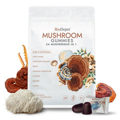 Biodepot Super Mega Mushroom Gummies bottle for daily focus and energy