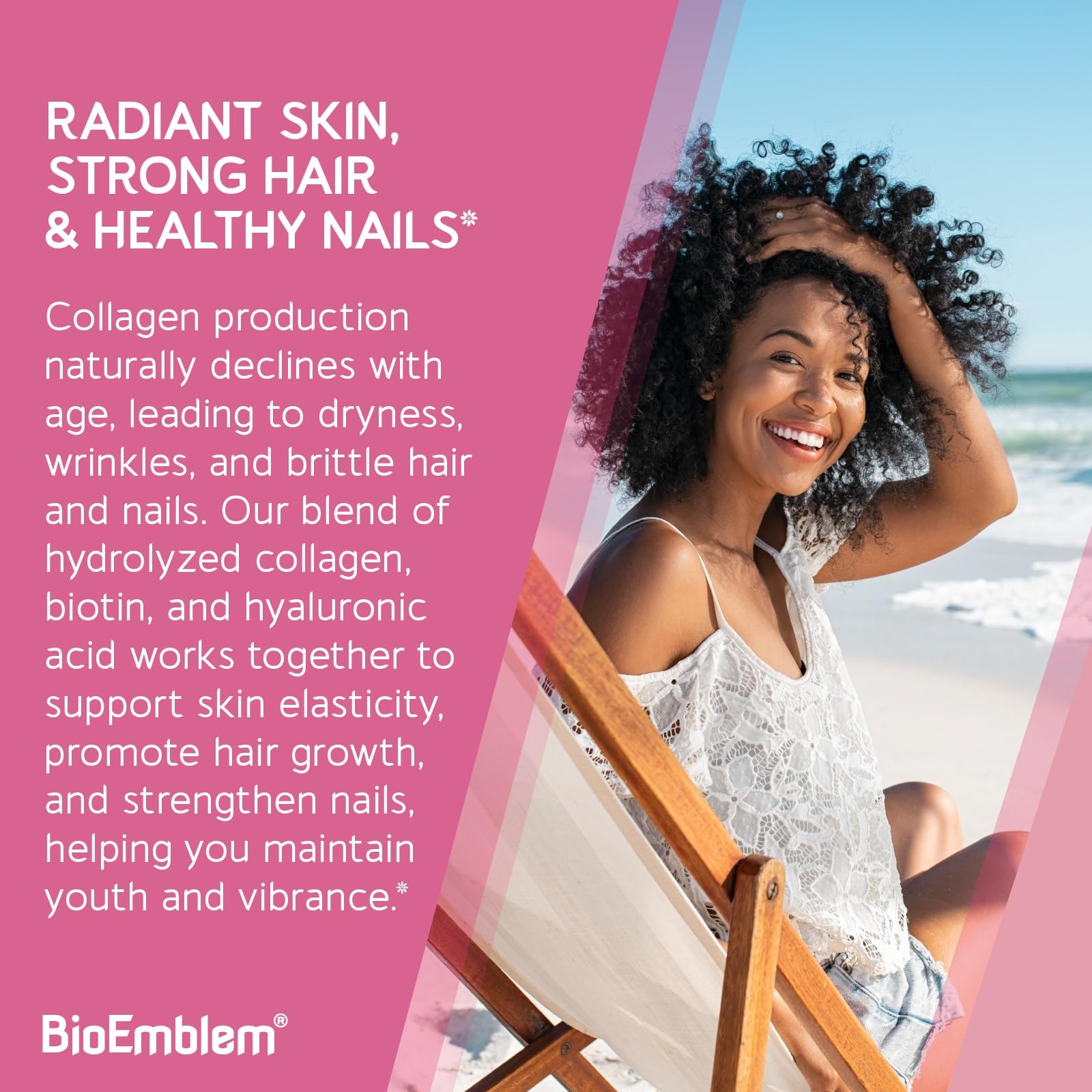 BioEmblem Beauty Collagen being stirred in water for smooth integration.