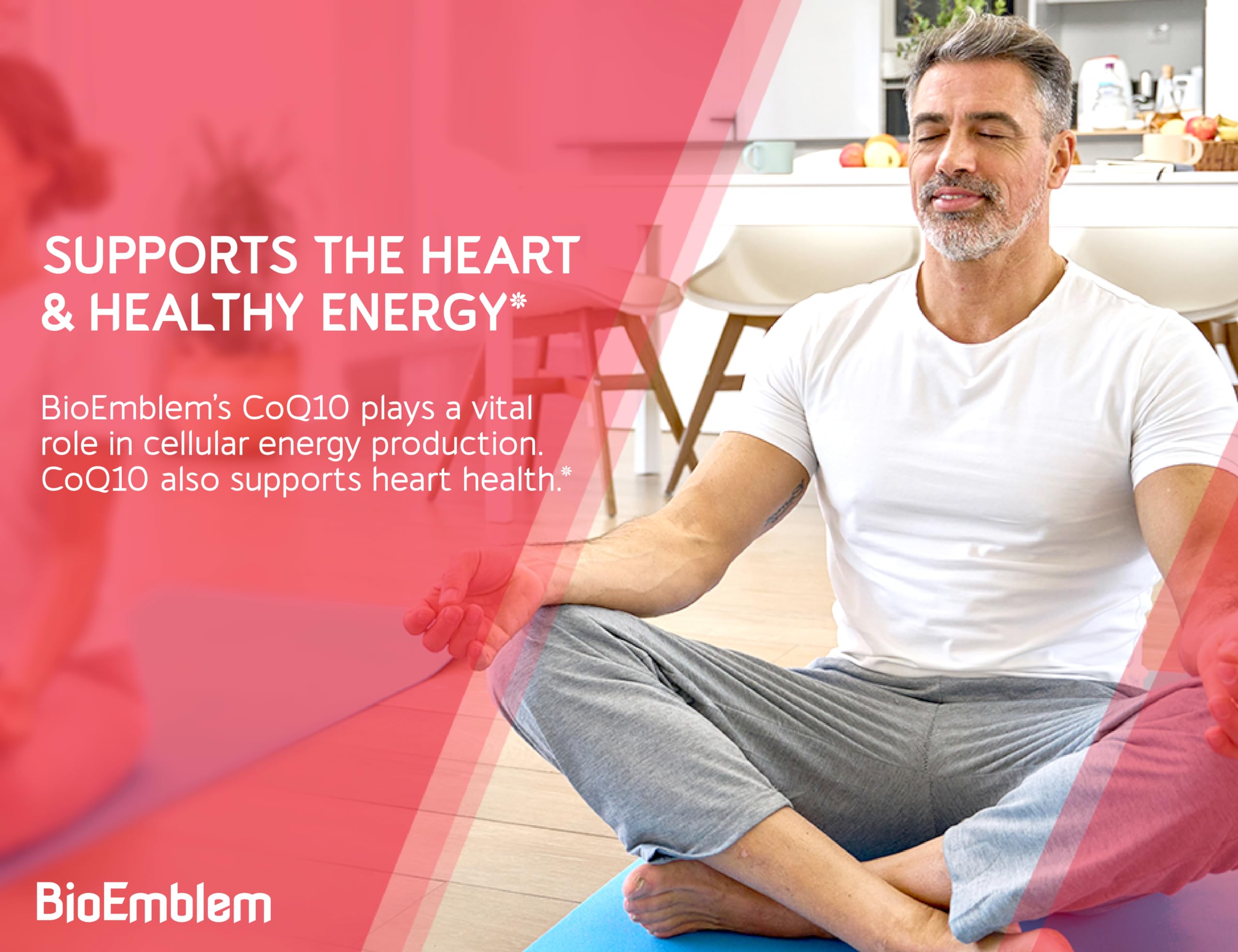 BioEmblem CoQ10 capsules with BioPerine highlight enhanced bioavailability.
