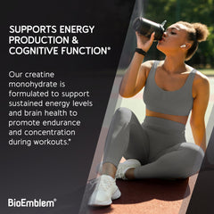 BioEmblem creatina monohidrato impulsa energía y rendimiento durante entrenamientos
